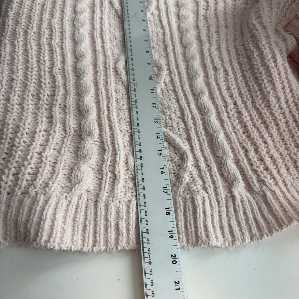 Madden Girl Chunky Cable Knit Sweater L Blush Soft Cozy Cottagecore - Picture 8 of 10